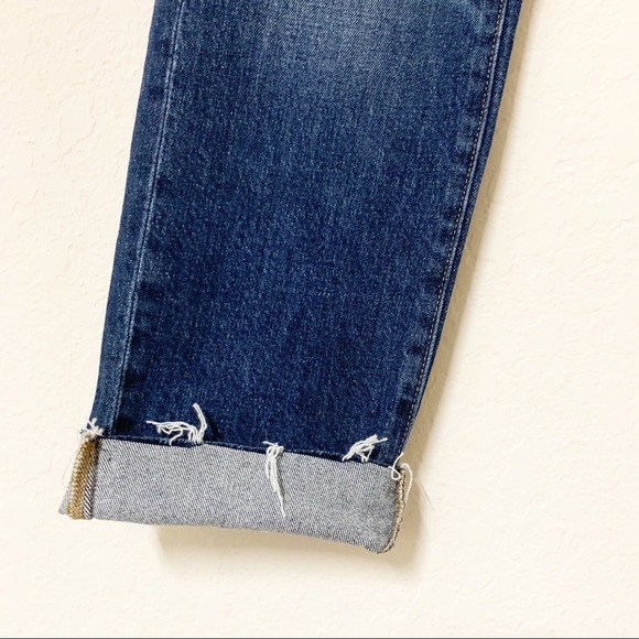 madewell slim boyjean raw hem
